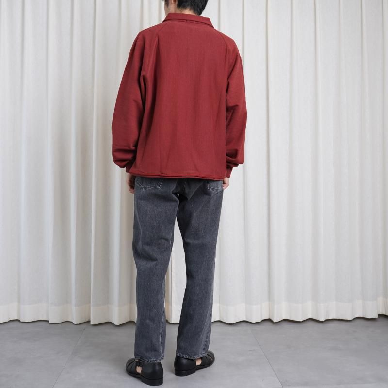 25A/W ULTERIOR ƥꥢ FADED SILKY TERRY RW HALF ZIP P/O / REDWOOD