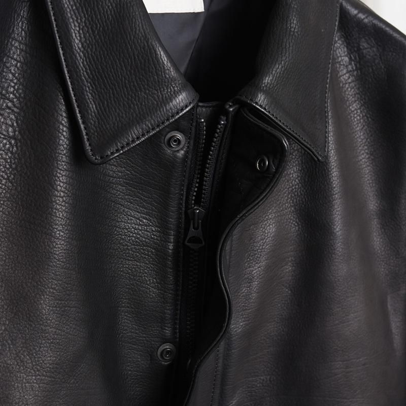 ULTERIOR アルテリア】 CALF LEATHER FLIGHT JKT / BLACK - Avelia