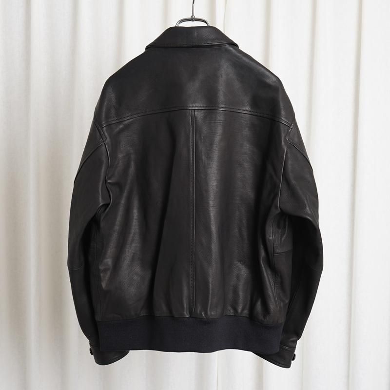 ULTERIOR アルテリア】 CALF LEATHER FLIGHT JKT / BLACK - Avelia
