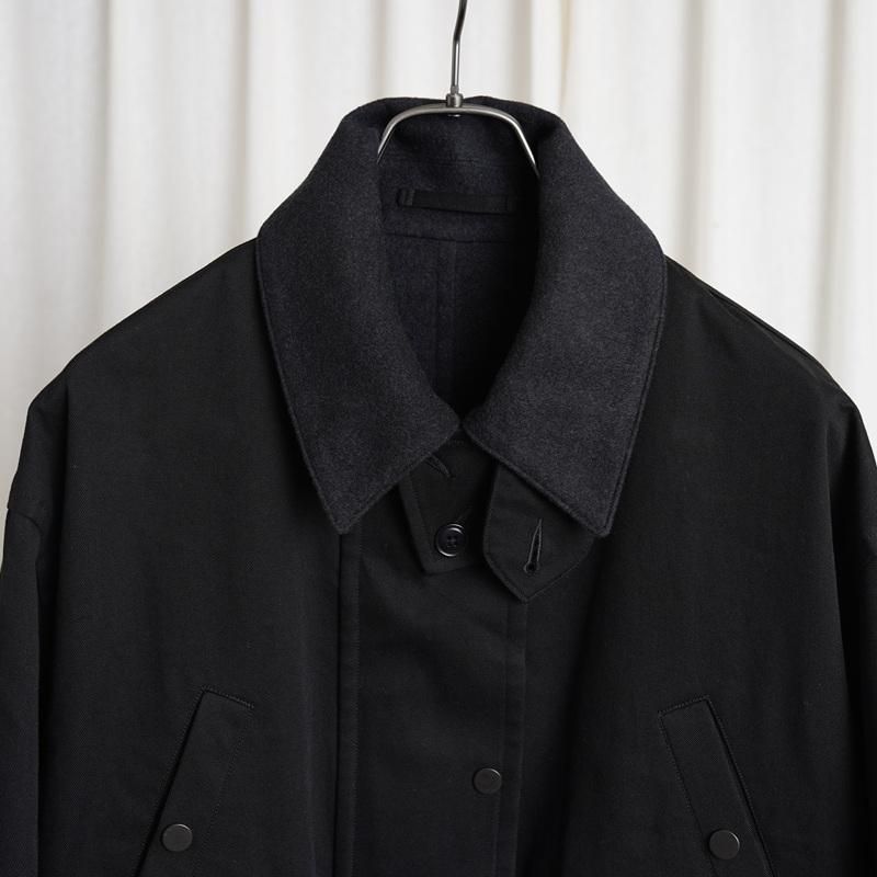 25A/W ULTERIOR ƥꥢ WASHED VINTAGE TWILL MIL-COAT / BLACK