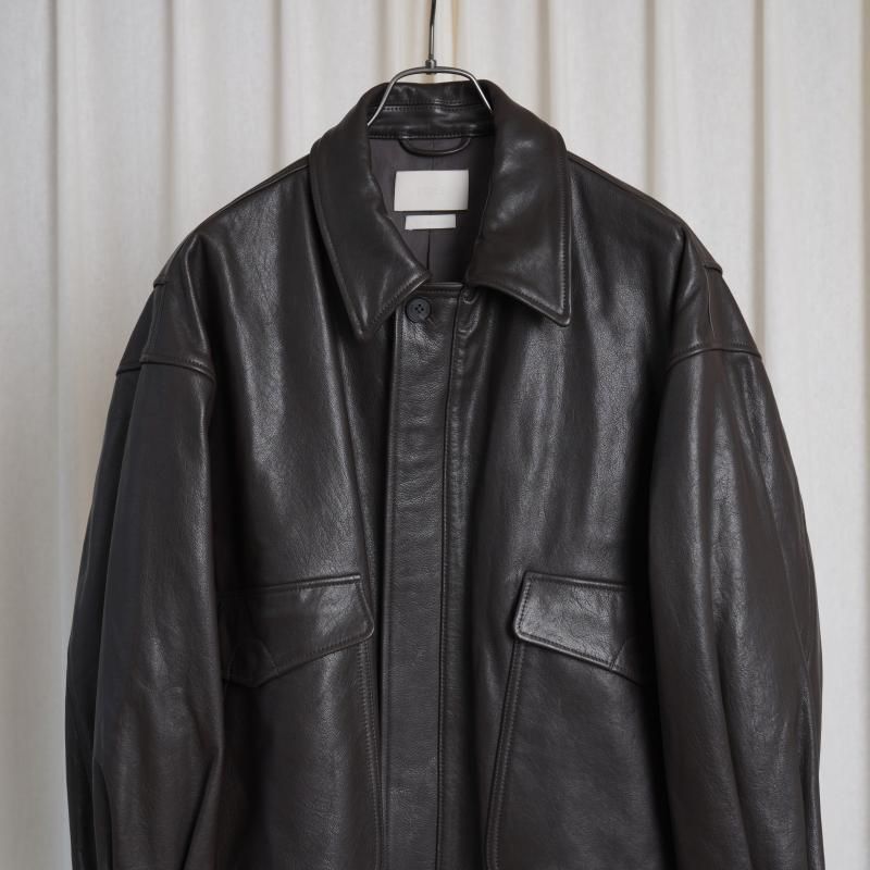 ぷーさんYOKE Leather Flight Jacket BROWN YOKE ヨーク】 LEATHER FLIGHT JACKET / DARK BROWN - Avelia