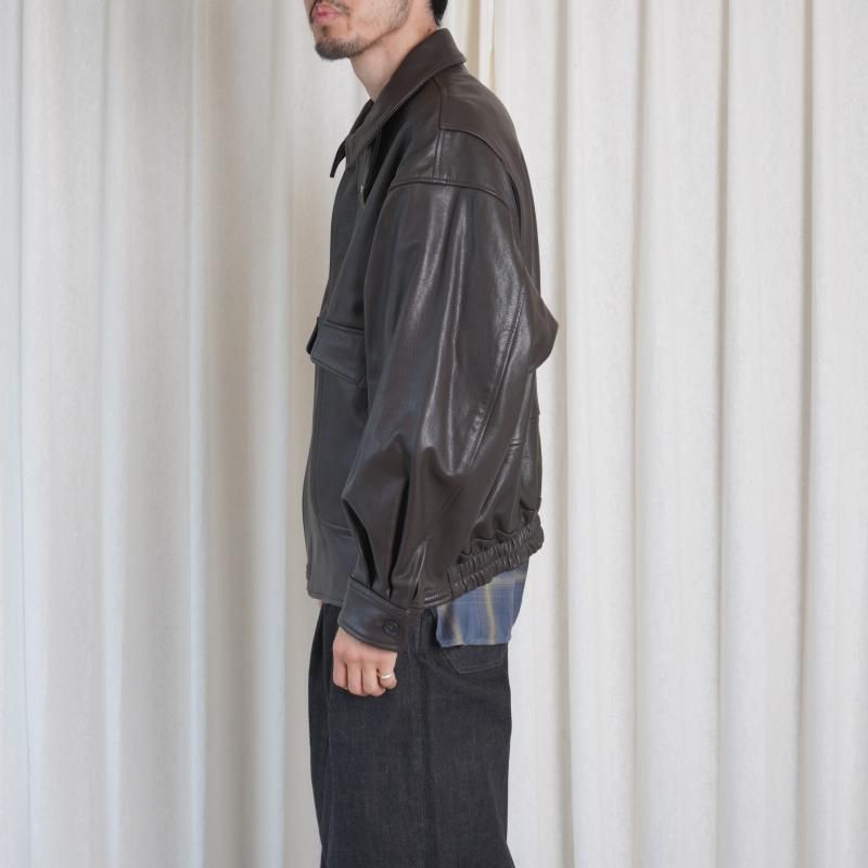 YOKE ヨーク】 LEATHER FLIGHT JACKET / DARK BROWN - Avelia