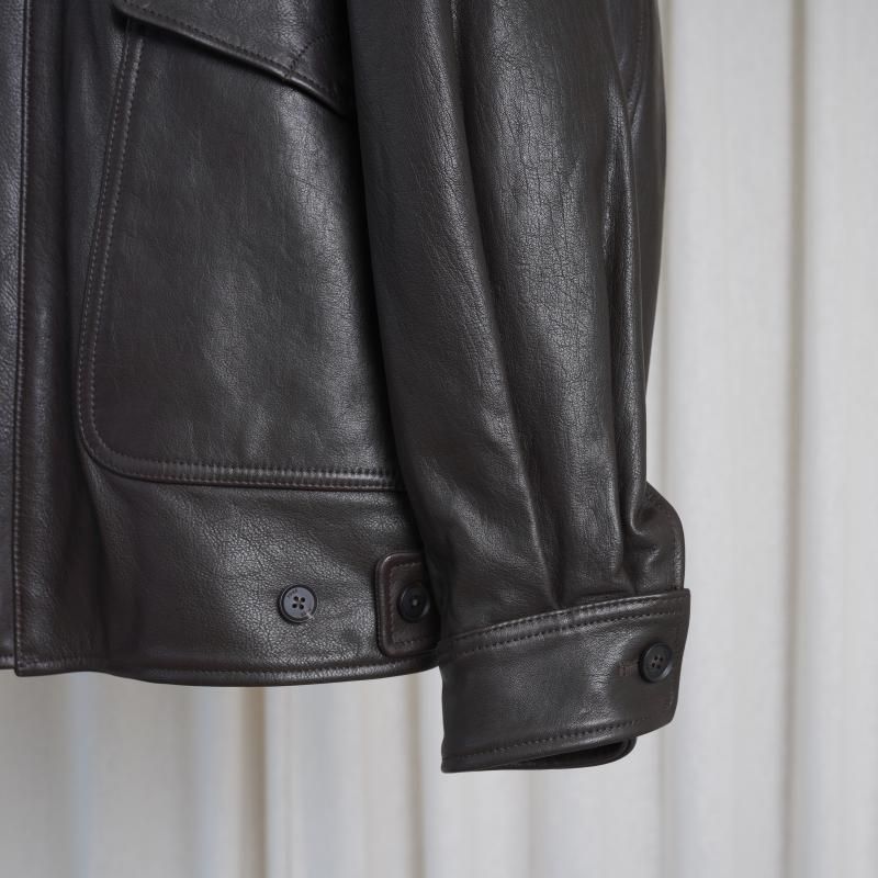 YOKE ヨーク】 LEATHER FLIGHT JACKET / DARK BROWN - Avelia