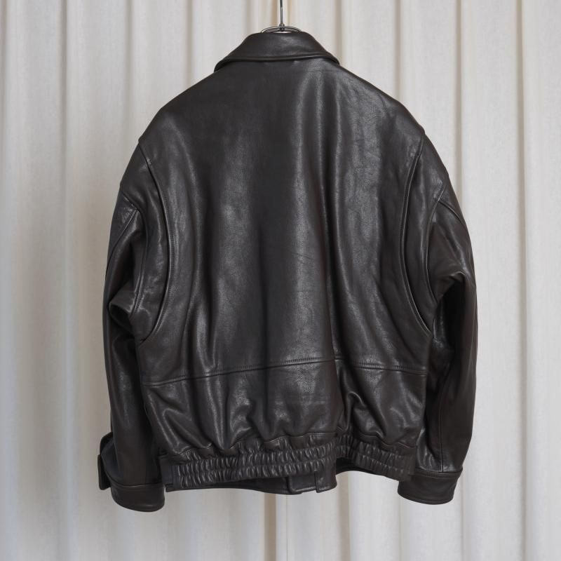YOKE ヨーク】 LEATHER FLIGHT JACKET / DARK BROWN - Avelia