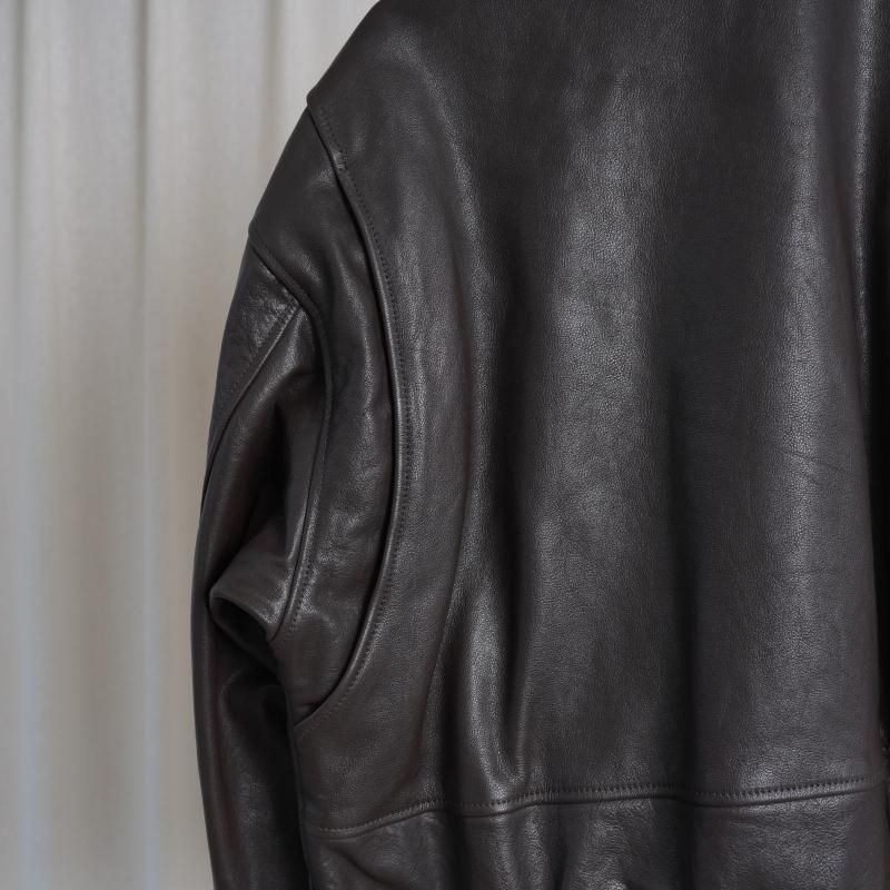 ぷーさんYOKE Leather Flight Jacket BROWN YOKE ヨーク】 LEATHER FLIGHT JACKET / DARK BROWN - Avelia