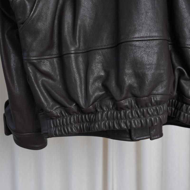 ぷーさんYOKE Leather Flight Jacket BROWN YOKE ヨーク】 LEATHER FLIGHT JACKET / DARK BROWN - Avelia