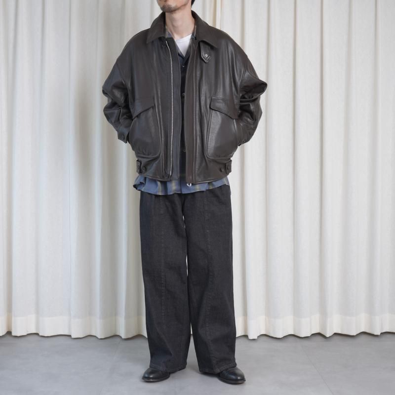 ぷーさんYOKE Leather Flight Jacket BROWN YOKE ヨーク】 LEATHER FLIGHT JACKET / DARK BROWN - Avelia
