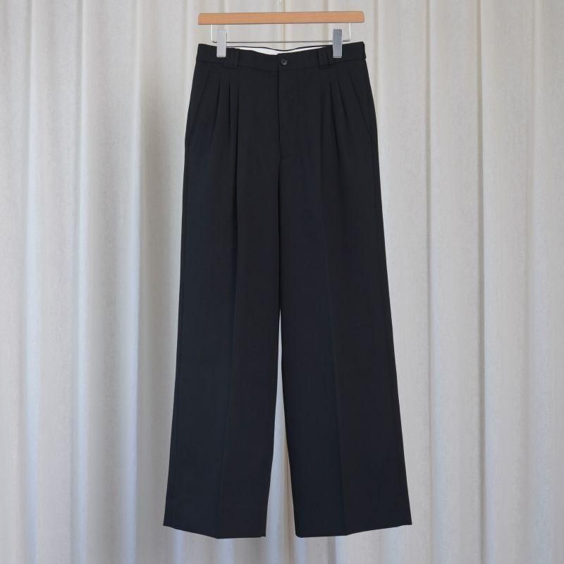 25A/W】【YOKE ヨーク】 3PLEATED WIDE-LEG TROUSERS / BLACK