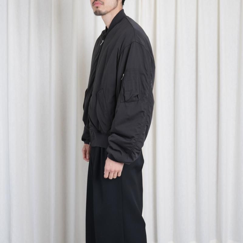 25A/WۡYOKE 衼 WOOL WASHER TWILL FLIGHT JACKET / BLACK