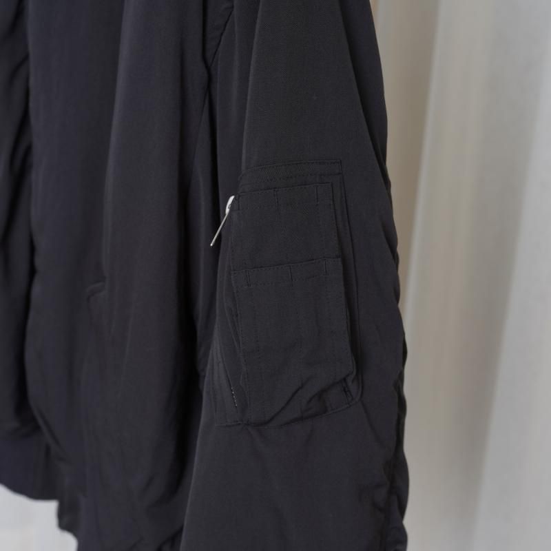 25A/WۡYOKE 衼 WOOL WASHER TWILL FLIGHT JACKET / BLACK