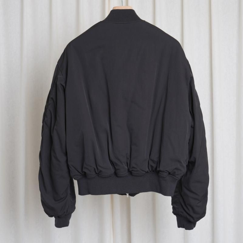 25A/WۡYOKE 衼 WOOL WASHER TWILL FLIGHT JACKET / BLACK