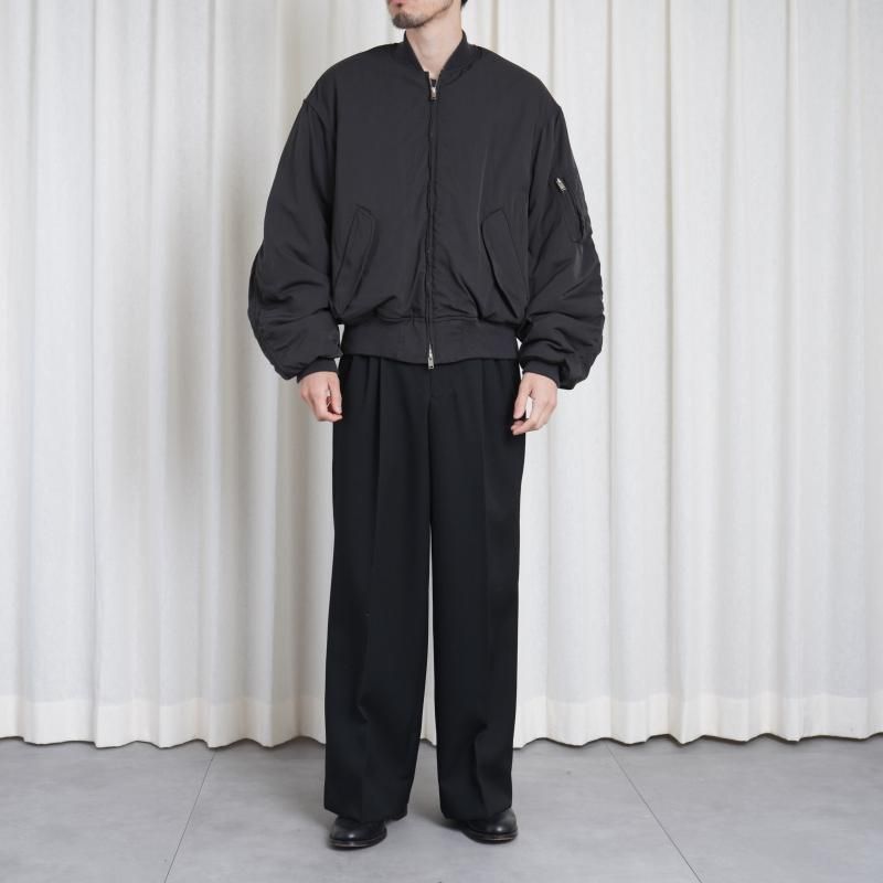 25A/WۡYOKE 衼 WOOL WASHER TWILL FLIGHT JACKET / BLACK