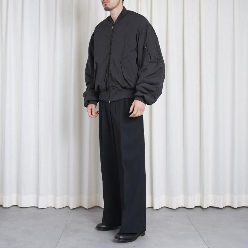 25A/WۡYOKE 衼 WOOL WASHER TWILL FLIGHT JACKET / BLACK