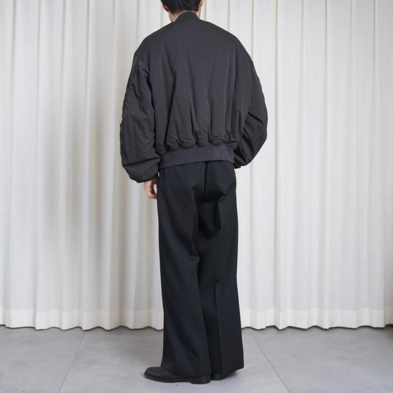 25A/WۡYOKE 衼 WOOL WASHER TWILL FLIGHT JACKET / BLACK