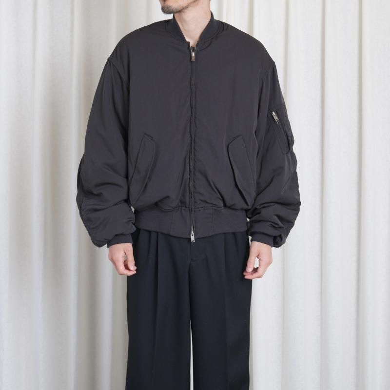 25A/WۡYOKE 衼 WOOL WASHER TWILL FLIGHT JACKET / BLACK