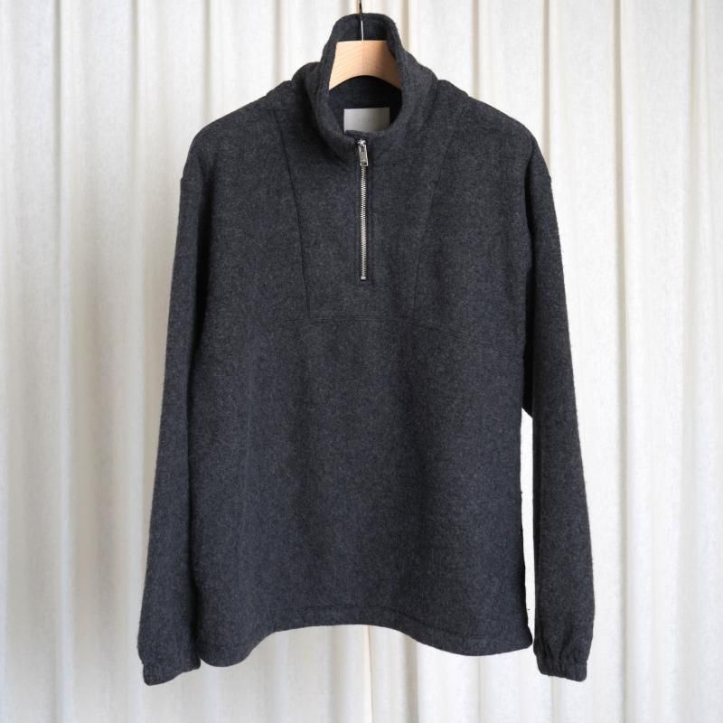【25A/W】【YOKE ヨーク】 WOOL FLEECE HALF ZIP PULLOVER / CHARCOAL