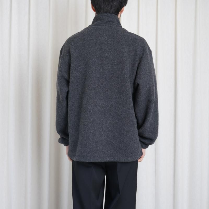 25A/WۡYOKE 衼 WOOL FLEECE HALF ZIP PULLOVER / CHARCOAL