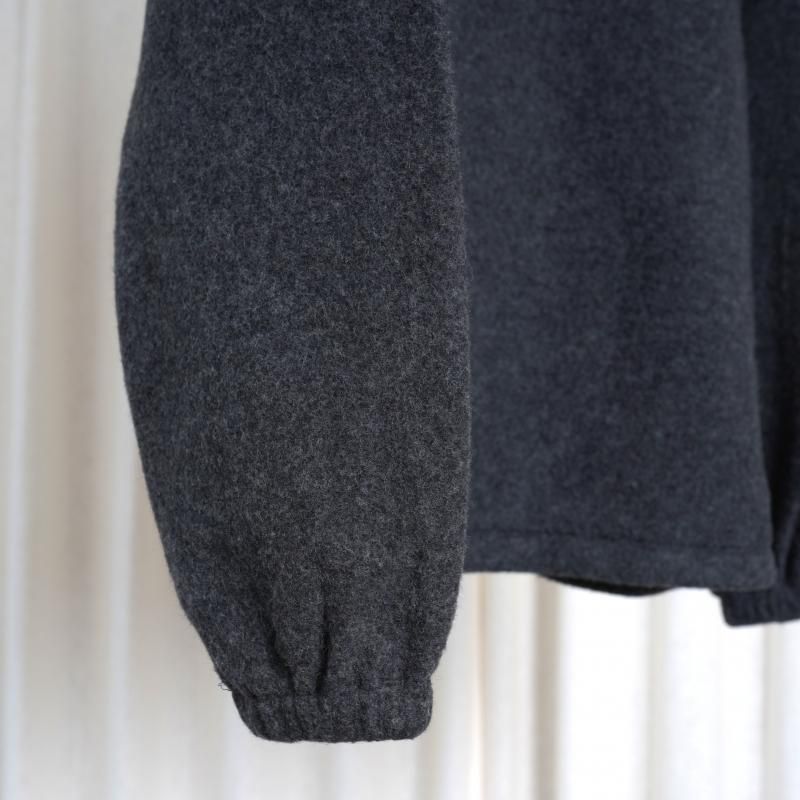 25A/WۡYOKE 衼 WOOL FLEECE HALF ZIP PULLOVER / CHARCOAL