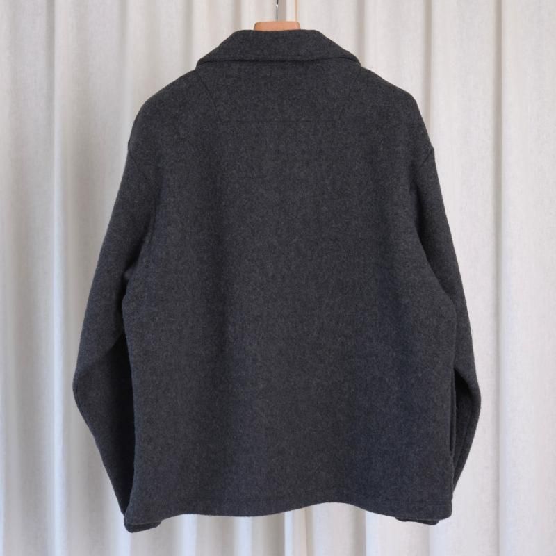 25A/WۡYOKE 衼 WOOL FLEECE HALF ZIP PULLOVER / CHARCOAL