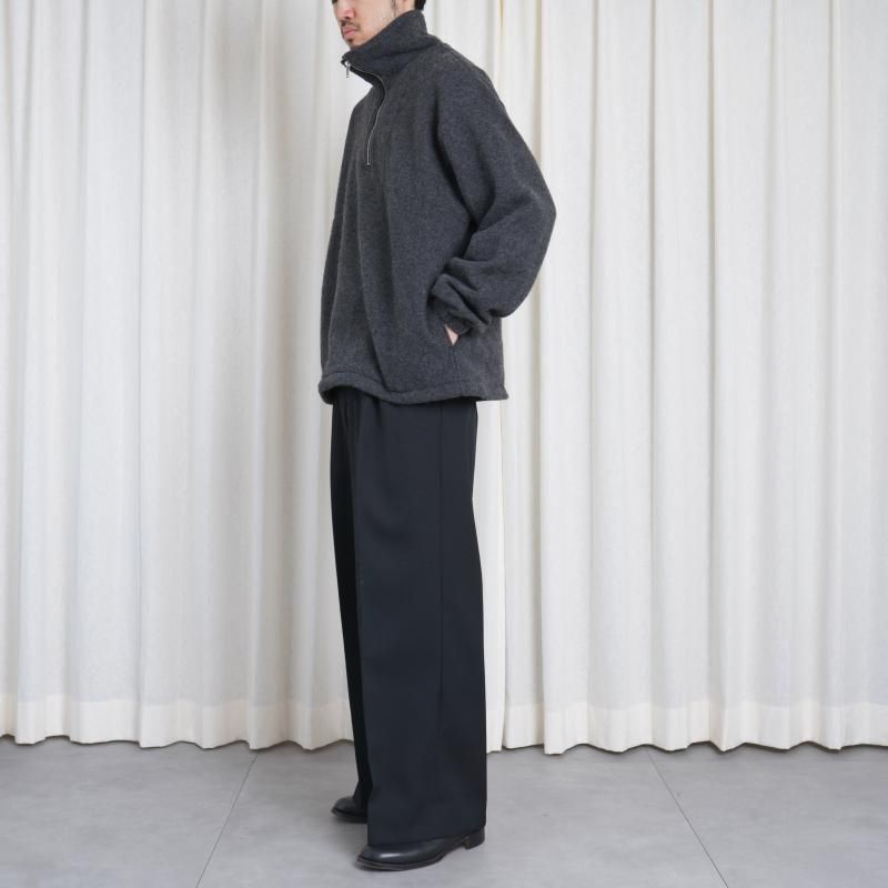25A/WۡYOKE 衼 WOOL FLEECE HALF ZIP PULLOVER / CHARCOAL