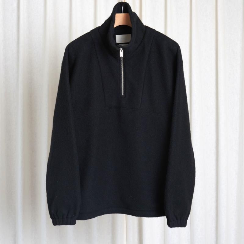 【25A/W】【YOKE ヨーク】 WOOL FLEECE HALF ZIP PULLOVER / BLACK