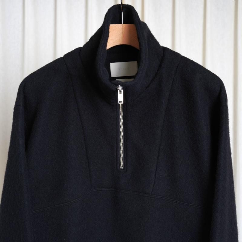 25A/WۡYOKE 衼 WOOL FLEECE HALF ZIP PULLOVER / BLACK