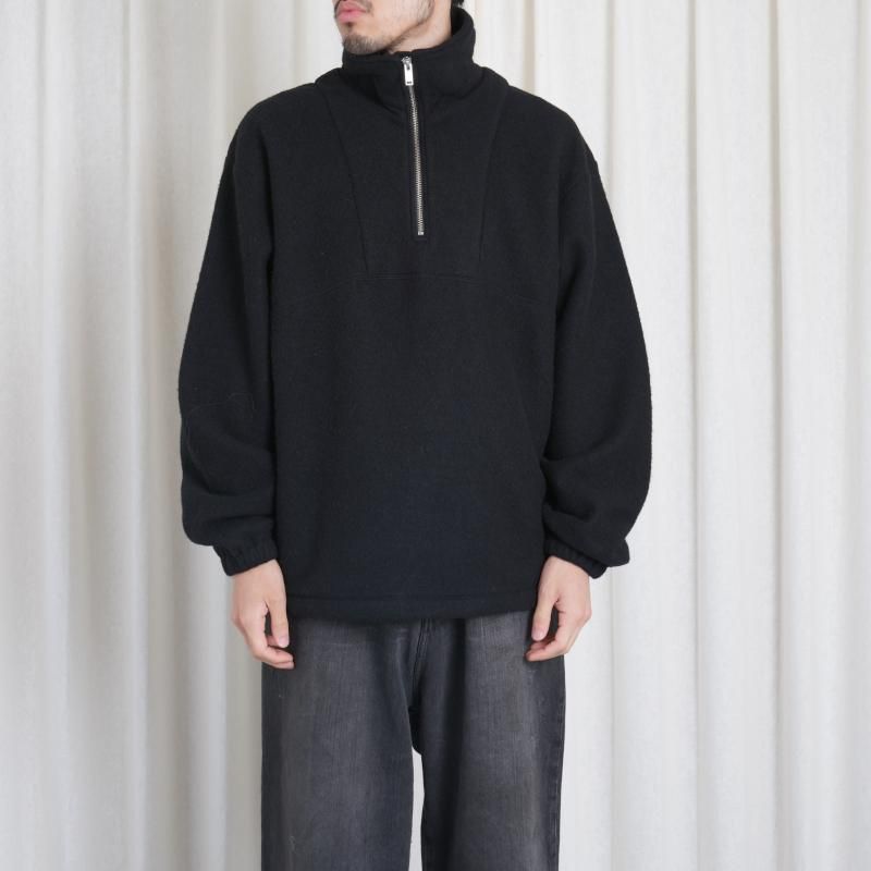 25A/WۡYOKE 衼 WOOL FLEECE HALF ZIP PULLOVER / BLACK