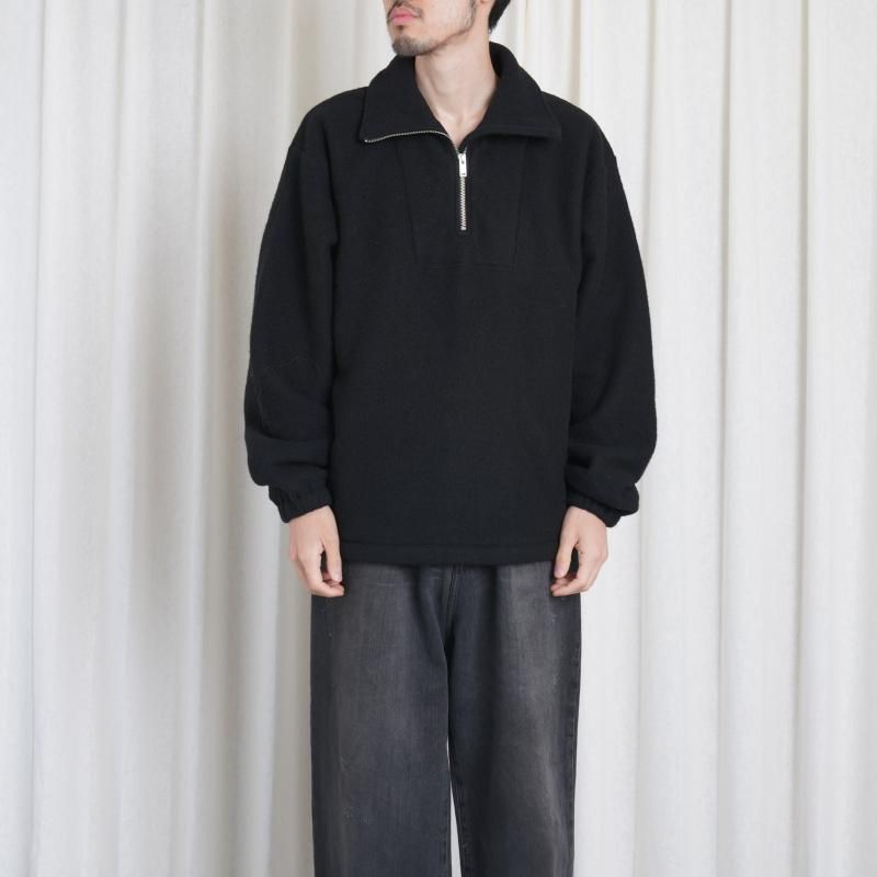 25A/WۡYOKE 衼 WOOL FLEECE HALF ZIP PULLOVER / BLACK