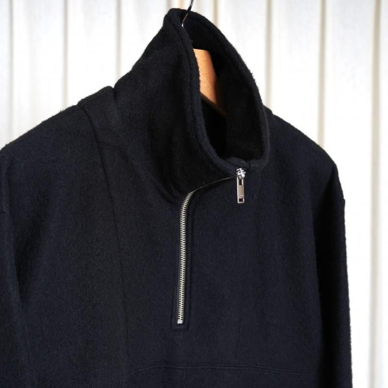 25A/WۡYOKE 衼 WOOL FLEECE HALF ZIP PULLOVER / BLACK