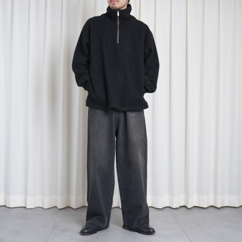 25A/WۡYOKE 衼 WOOL FLEECE HALF ZIP PULLOVER / BLACK