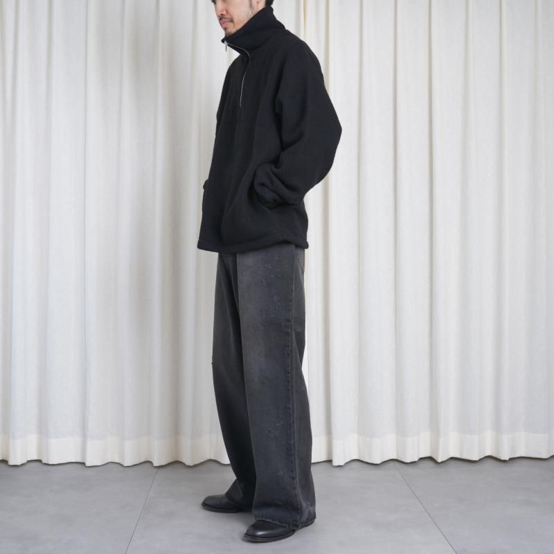 25A/WۡYOKE 衼 WOOL FLEECE HALF ZIP PULLOVER / BLACK
