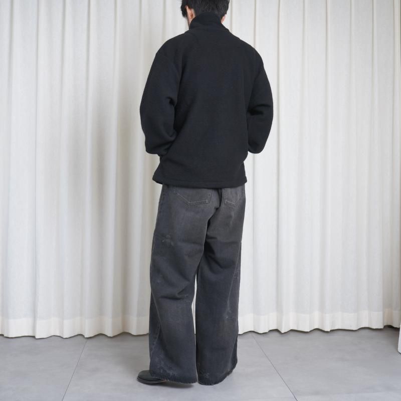 25A/WۡYOKE 衼 WOOL FLEECE HALF ZIP PULLOVER / BLACK