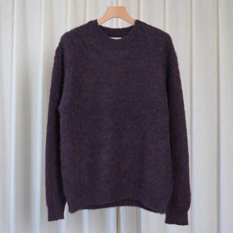 25A/WۡYOKE 衼 3COLOR MIX BABY ALPACA CREWNECK SWEATER / BROWN NAVY