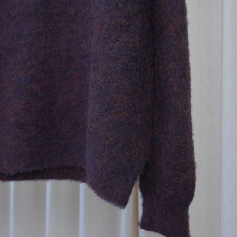 25A/WۡYOKE 衼 3COLOR MIX BABY ALPACA CREWNECK SWEATER / BROWN NAVY