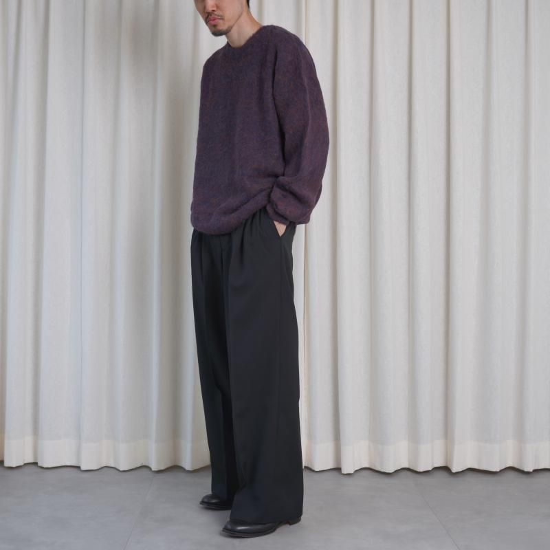 25A/WۡYOKE 衼 3COLOR MIX BABY ALPACA CREWNECK SWEATER / BROWN NAVY