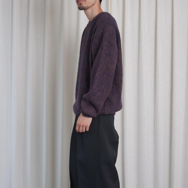 25A/WۡYOKE 衼 3COLOR MIX BABY ALPACA CREWNECK SWEATER / BROWN NAVY