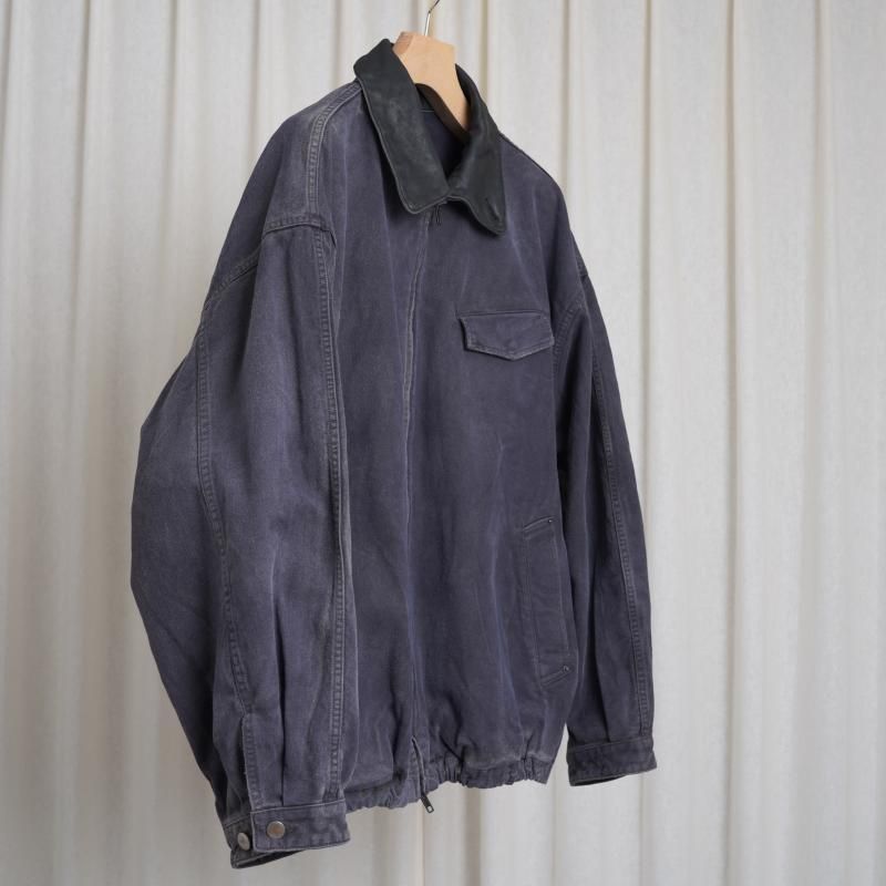 25A/Wۡssstein 奿 SULFUR DYED WHIP CORD VINTAGE ZIP JACKET / BLACK
