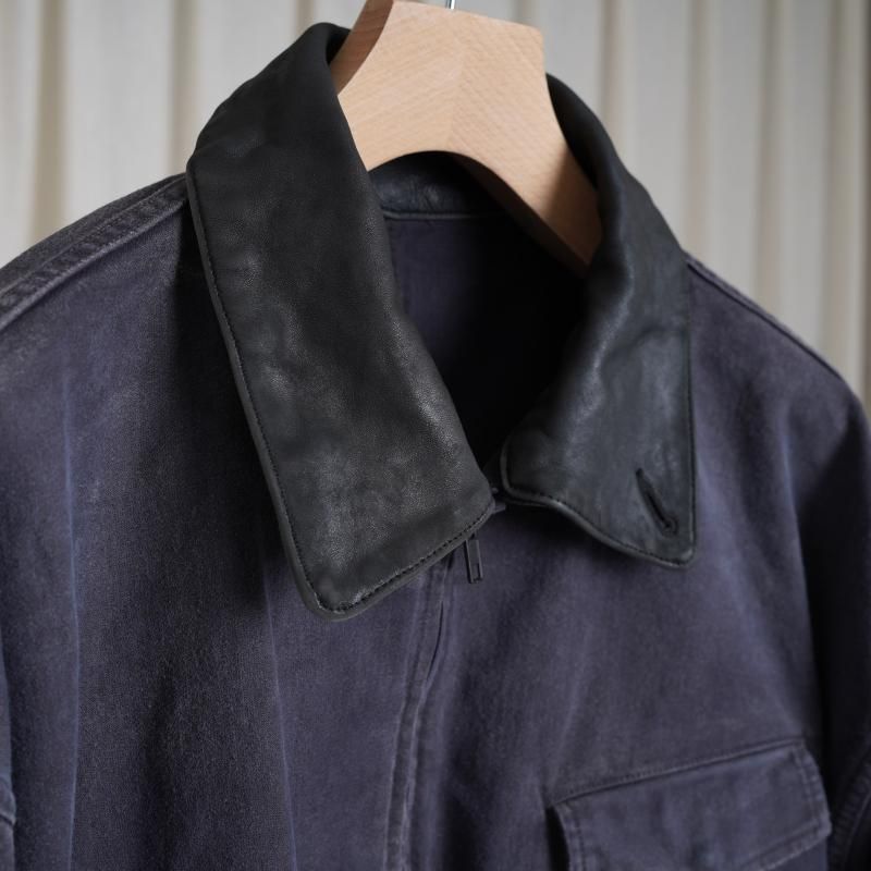 25A/Wۡssstein 奿 SULFUR DYED WHIP CORD VINTAGE ZIP JACKET / BLACK