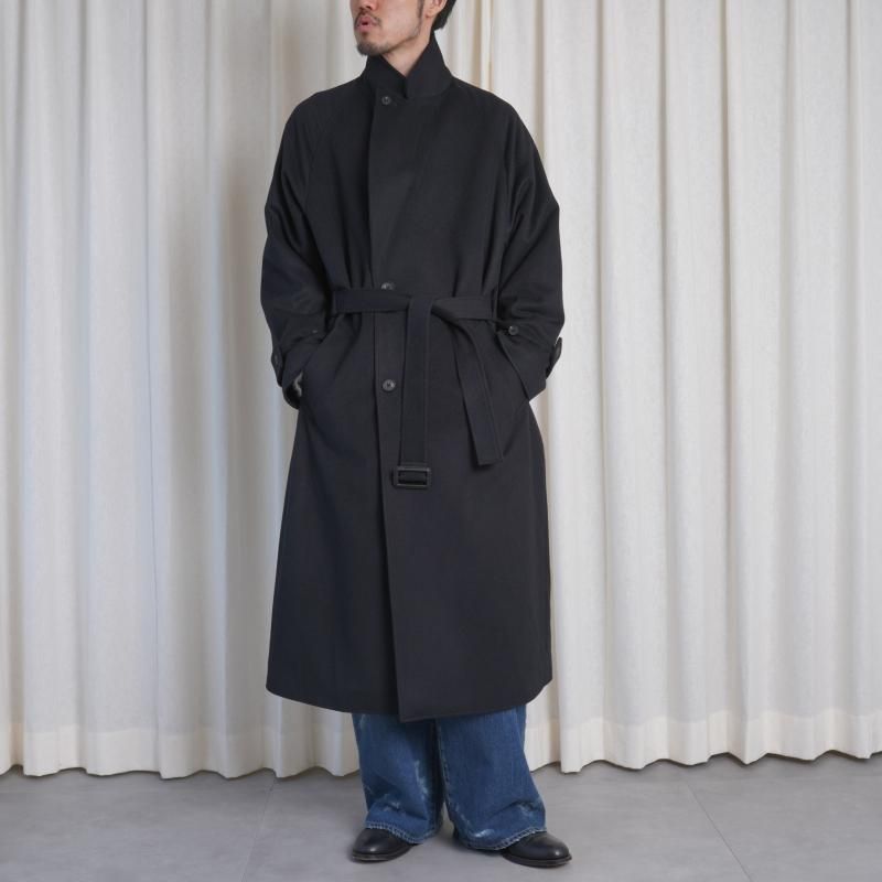 25A/Wۡssstein 奿 OVERSIZED PEAK LAPEL COAT / BLACK