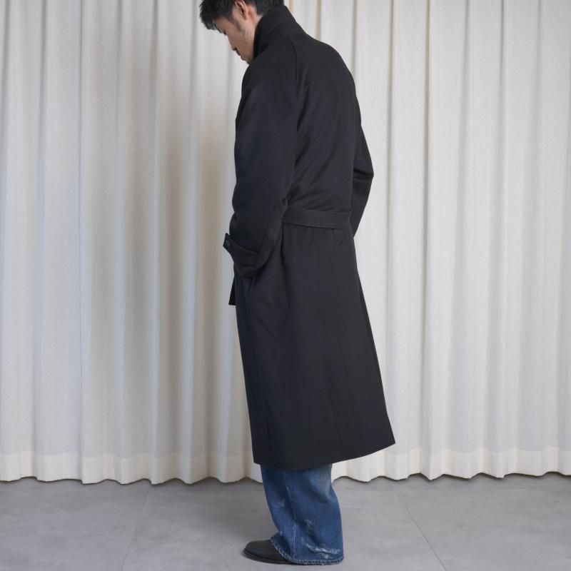 25A/Wۡssstein 奿 OVERSIZED PEAK LAPEL COAT / BLACK