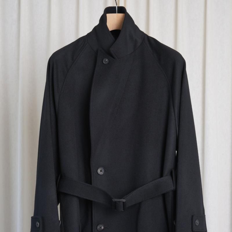 25A/Wۡssstein 奿 OVERSIZED PEAK LAPEL COAT / BLACK