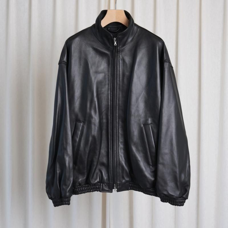 【25A/W】【ssstein シュタイン】 SHEEP LEATHER STAND COLLAR JACKET / BLACK