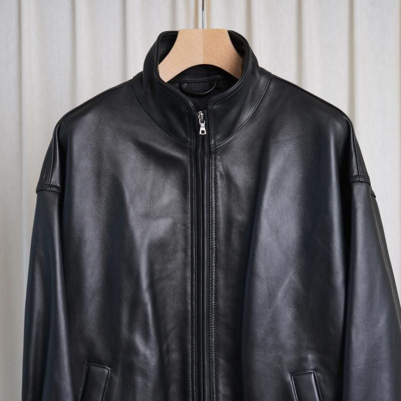25A/Wۡssstein 奿 SHEEP LEATHER STAND COLLAR JACKET / BLACK