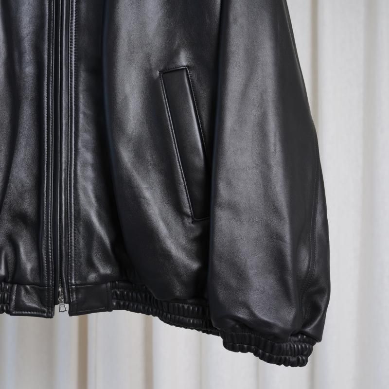 25A/Wۡssstein 奿 SHEEP LEATHER STAND COLLAR JACKET / BLACK