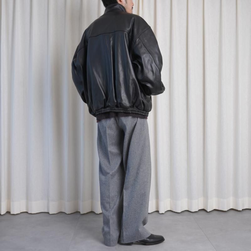 25A/Wۡssstein 奿 SHEEP LEATHER STAND COLLAR JACKET / BLACK