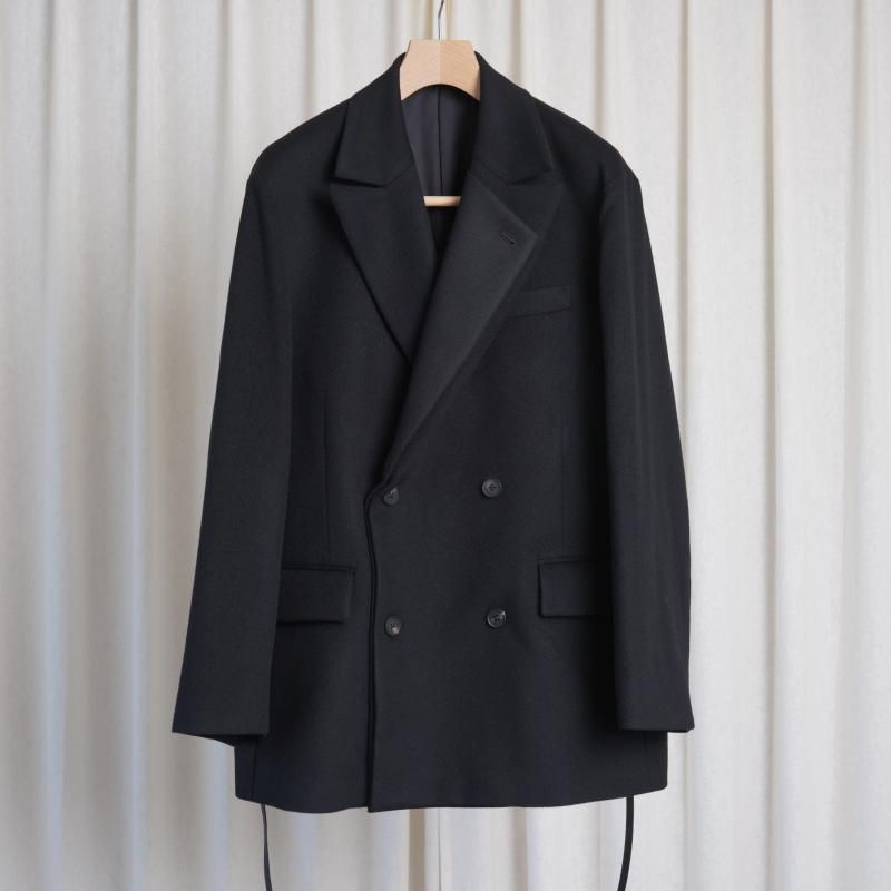 【25A/W】【ssstein シュタイン】 OVERSIZED DOUBLE LAPELLED JACKET / BLACK