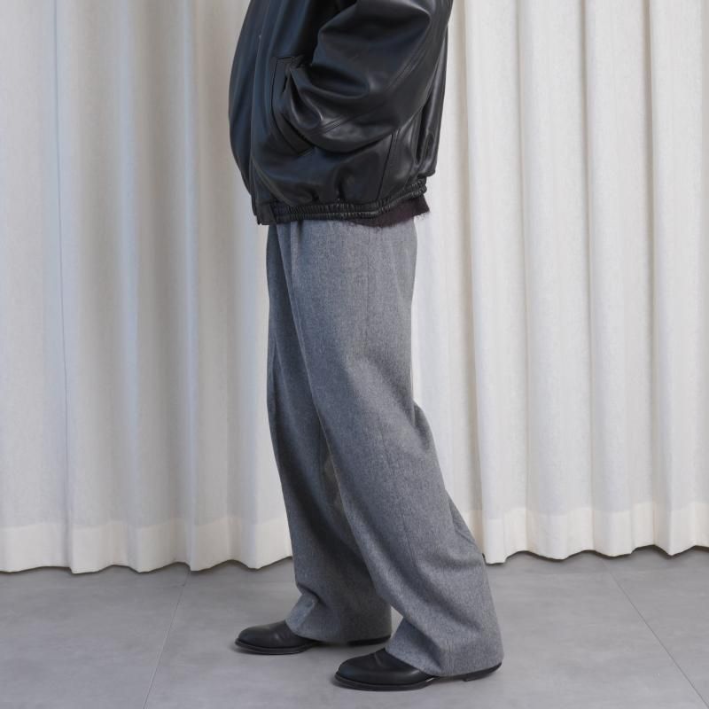 25A/Wۡssstein 奿 W/CA BEAVER STRAIGHT TROUSERS / GREY