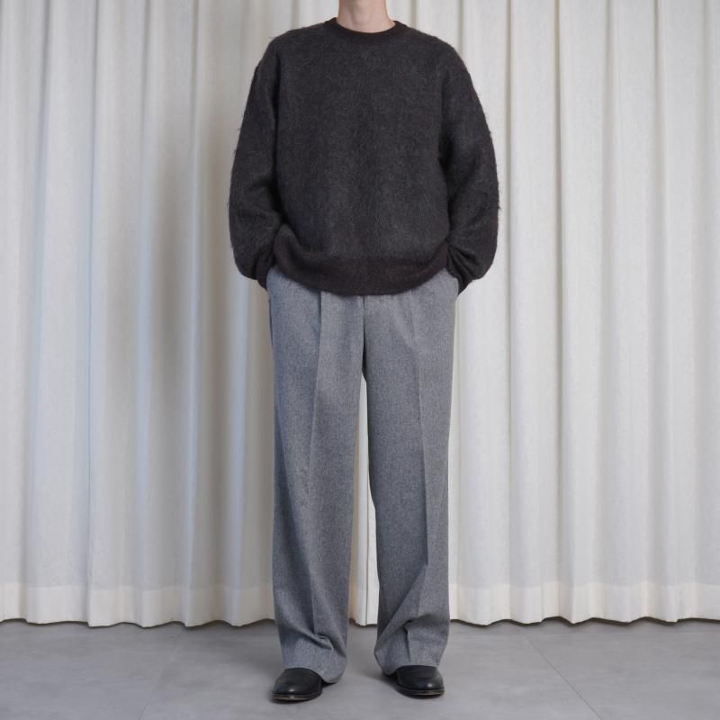 ssstein シュタイン】 W/CA BEAVER STRAIGHT TROUSERS / GREY - Avelia