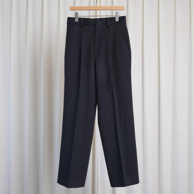25A/Wۡssstein 奿 W/CA BEAVER STRAIGHT TROUSERS / BLACK