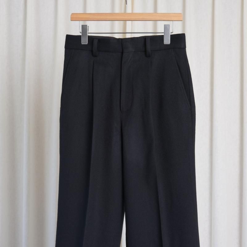25A/Wۡssstein 奿 W/CA BEAVER STRAIGHT TROUSERS / BLACK